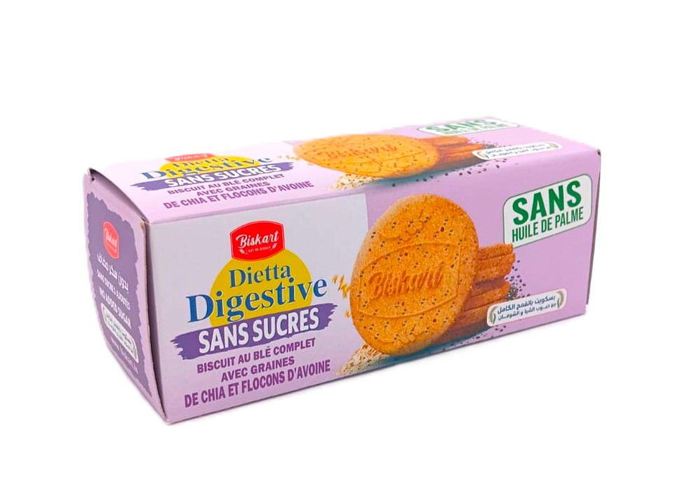 BISKART DIGESTIVE SS SUCRE CHIA ET FLOCON 